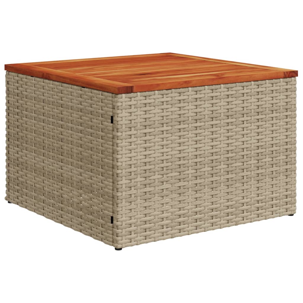 HKH 5 Pcs Conj. Sofás Jardim C/ Almofadões Vime Pe Misturado - Bege