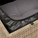 HKH 5 Pcs Conj. Sofás Jardim C/ Almofadões Vime Pe Misturado - Bege