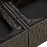 HKH 4 Pcs Conjunto de Sofás para Jardim C/ Almofadões Vime Pe - Preto