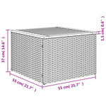 HKH 5 Pcs Conjunto Sofás de Jardim C/ Almofadões Vime Pe - Cinzento