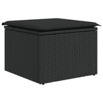 HKH 5 Pcs Conjunto Sofás de Jardim com Almofadões Vime Pe - Preto