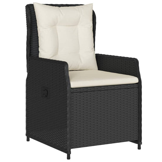 HKH 3 Pcs Conjunto de Bistro com Almofadões Vime Pe - Preto