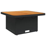 HKH 3 Pcs Conjunto de Bistro com Almofadões Vime Pe - Preto