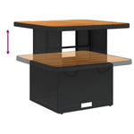 HKH 3 Pcs Conjunto de Bistro com Almofadões Vime Pe - Preto