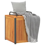 HKH Caixa P/ Almofadões De Exterior 45x45x45/53cm Acácia Maciça/aço - Marrom