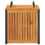HKH Caixa P/ Almofadões De Exterior 45x45x45/53cm Acácia Maciça/aço - Marrom