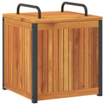 HKH Caixa P/ Almofadões De Exterior 45x45x45/53cm Acácia Maciça/aço - Marrom
