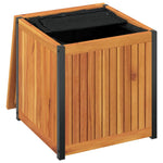 HKH Caixa P/ Almofadões De Exterior 45x45x45/53cm Acácia Maciça/aço - Marrom