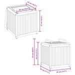 HKH Caixa P/ Almofadões De Exterior 45x45x45/53cm Acácia Maciça/aço - Marrom