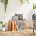 HKH Caixa P/ Almofadões De Exterior 85x45x45/53cm Acácia Maciça/aço - Marrom