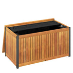 HKH Caixa P/ Almofadões De Exterior 85x45x45/53cm Acácia Maciça/aço - Marrom