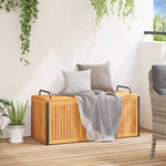 HKH Caixa Almofadões De Exterior 110x45x42/53 Cm Acácia Maciça/aço - Marrom