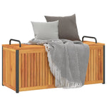 HKH Caixa Almofadões De Exterior 110x45x42/53 Cm Acácia Maciça/aço - Marrom