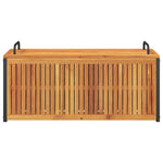 HKH Caixa Almofadões De Exterior 110x45x42/53 Cm Acácia Maciça/aço - Marrom