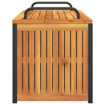 HKH Caixa Almofadões De Exterior 110x45x42/53 Cm Acácia Maciça/aço - Marrom