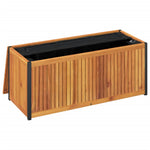 HKH Caixa Almofadões De Exterior 110x45x42/53 Cm Acácia Maciça/aço - Marrom
