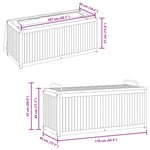 HKH Caixa Almofadões De Exterior 110x45x42/53 Cm Acácia Maciça/aço - Marrom