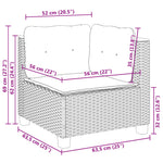 HKH 4 Pcs Conjunto de Sofás para Jardim C/ Almofadões Vime Pe - Preto