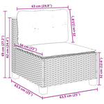 HKH 4 Pcs Conjunto de Sofás para Jardim C/ Almofadões Vime Pe - Preto