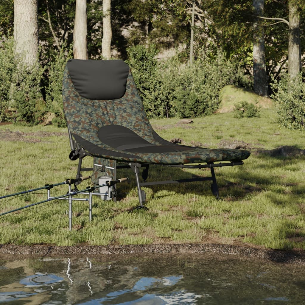HKH Tumbona Pesca C/ Patas Ajustables Plegable Camuflaje - Multicolor