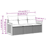 HKH 3 Pcs Conjunto de Sofás P/ Jardim com Almofadões Vime Pe - Bege