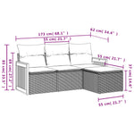 HKH 4 Pcs Conjunto de Sofás para Jardim C/ Almofadões Vime Pe - Bege