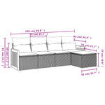 HKH 5 Pcs Conjunto Sofás de Jardim com Almofadões Vime Pe - Preto
