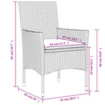 HKH 12 Pcs Conjunto Lounge de Jardim C/ Almofadões Vime Pe Cinzento - Cinzeto