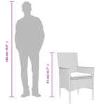 HKH 12 Pcs Conjunto Lounge de Jardim C/ Almofadões Vime Pe Cinzento - Cinzeto