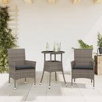 HKH 12 Pcs Conjunto Lounge de Jardim C/ Almofadões Vime Pe Cinzento - Cinzeto