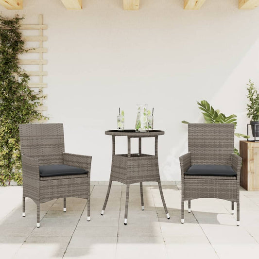 HKH 12 Pcs Conjunto Lounge de Jardim C/ Almofadões Vime Pe Cinzento - Cinzeto