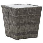 HKH 3 Pcs Conjunto de Bistrô com Almofadões Vime Pe/vidro Cinza - Cinzento