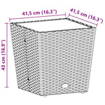HKH 3 Pcs Conjunto de Bistrô com Almofadões Vime Pe/vidro Cinza - Cinzento