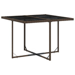 HKH 5 Pcs Conjunto Jantar P/ Jardim C/ Almofadões Vime Pe Castanho - Marrom
