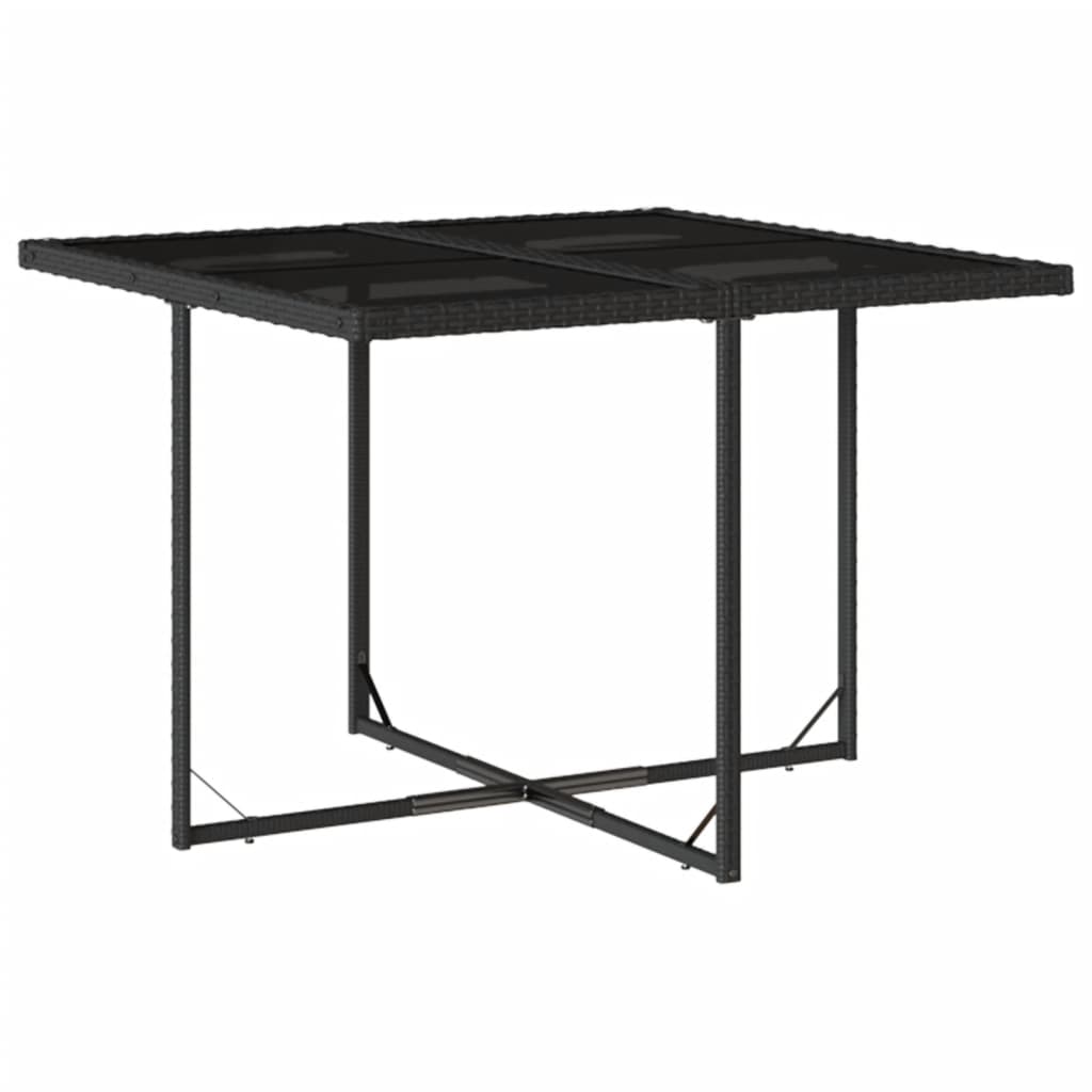 HKH 5 Pcs Conjunto de Jantar P/ Jardim C/ Almofadões Vime Pe - Preto