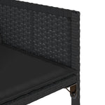 HKH 5 Pcs Conjunto de Jantar P/ Jardim C/ Almofadões Vime Pe - Preto