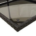 HKH 5 Pcs Conjunto de Jantar P/ Jardim C/ Almofadões Vime Pe - Preto