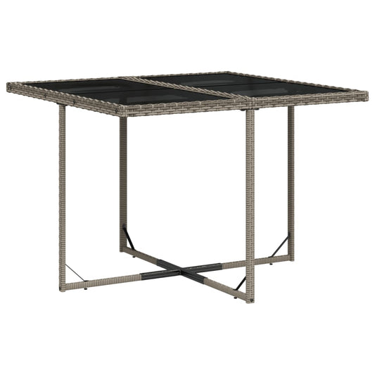 HKH 5 Pcs Conjunto de Jantar P/ Jardim C/ Almofadões Vime Pe Cinza - Cinzento