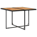 HKH 5 Pcs Conjunto de Jantar P/ Jardim C/ Almofadões Vime Pe - Preto