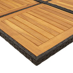 HKH 5 Pcs Conjunto de Jantar P/ Jardim C/ Almofadões Vime Pe - Preto