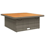 HKH 2 Pcs Conjunto de Jantar P/ Jardim C/ Almofadões Vime Pe Cinza - Cinzento