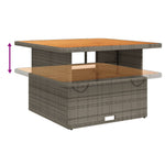 HKH 2 Pcs Conjunto de Jantar P/ Jardim C/ Almofadões Vime Pe Cinza - Cinzento