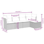 HKH 5 Pcs Conjunto Sofás de Jardim com Almofadões Vime Pe - Preto