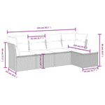 HKH 5 Pcs Conjunto Sofás P/ Jardim C/ Almofadões Vime Pe Castanho - Marrom