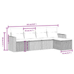 HKH 5 Pcs Conjunto de Sofás P/ Jardim com Almofadões Vime Pe - Bege