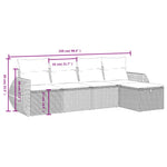 HKH 5 Pcs Conjunto Sofás de Jardim com Almofadões Vime Pe - Preto