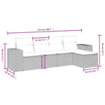 HKH 5 Pcs Conjunto Sofás de Jardim com Almofadões Vime Pe - Preto