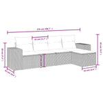 HKH 5 Pcs Conjunto Sofás de Jardim C/ Almofadões Vime Pe - Cinzento