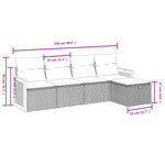 HKH 5 Pcs Conjunto Sofás de Jardim com Almofadões Vime Pe - Preto