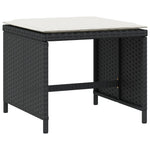 HKH Bancos de Jardín con Cojines 4 Piezas 40x40x35 Cm Ratán PE - Negro